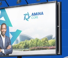 Panneau publicitaire AMINA CORE
